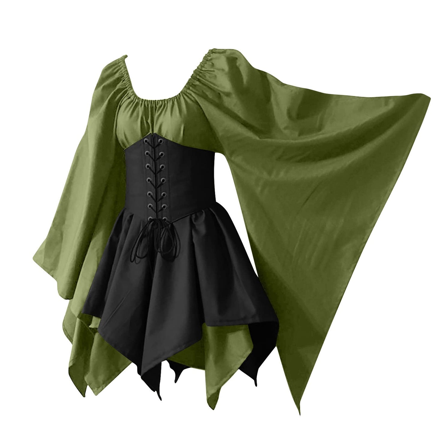 Red Retro Gothic Witch Medieval Cosplay Dress for Women