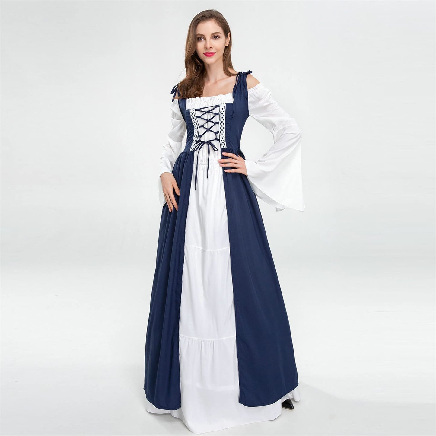 Wine Gothic Witch Medieval Wedding Dress Renaissance Dress for Women