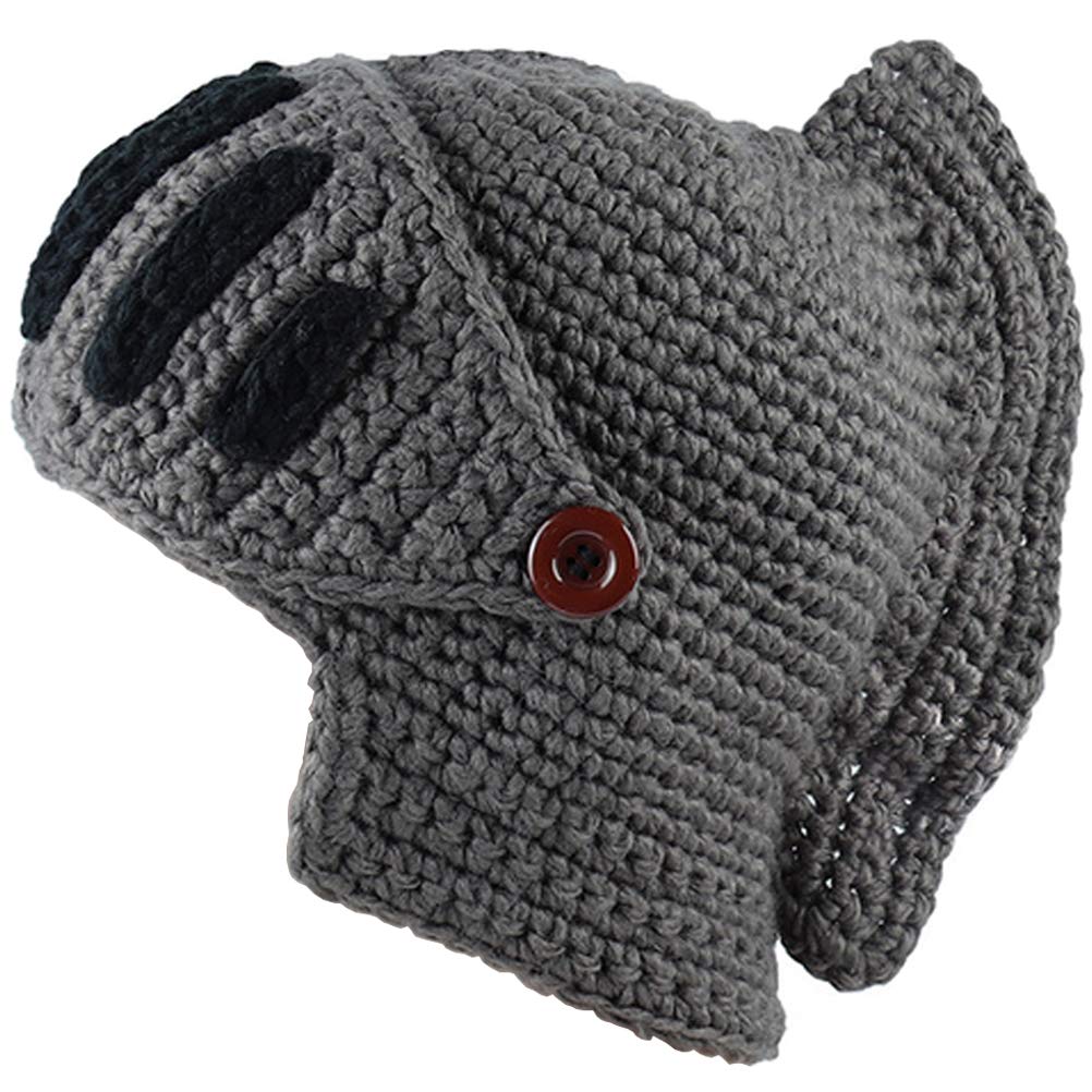 Creative Barbarian Knit Beard Hat Funny Knit Hat Wig Beanie Hat Beard Facemask V-brown