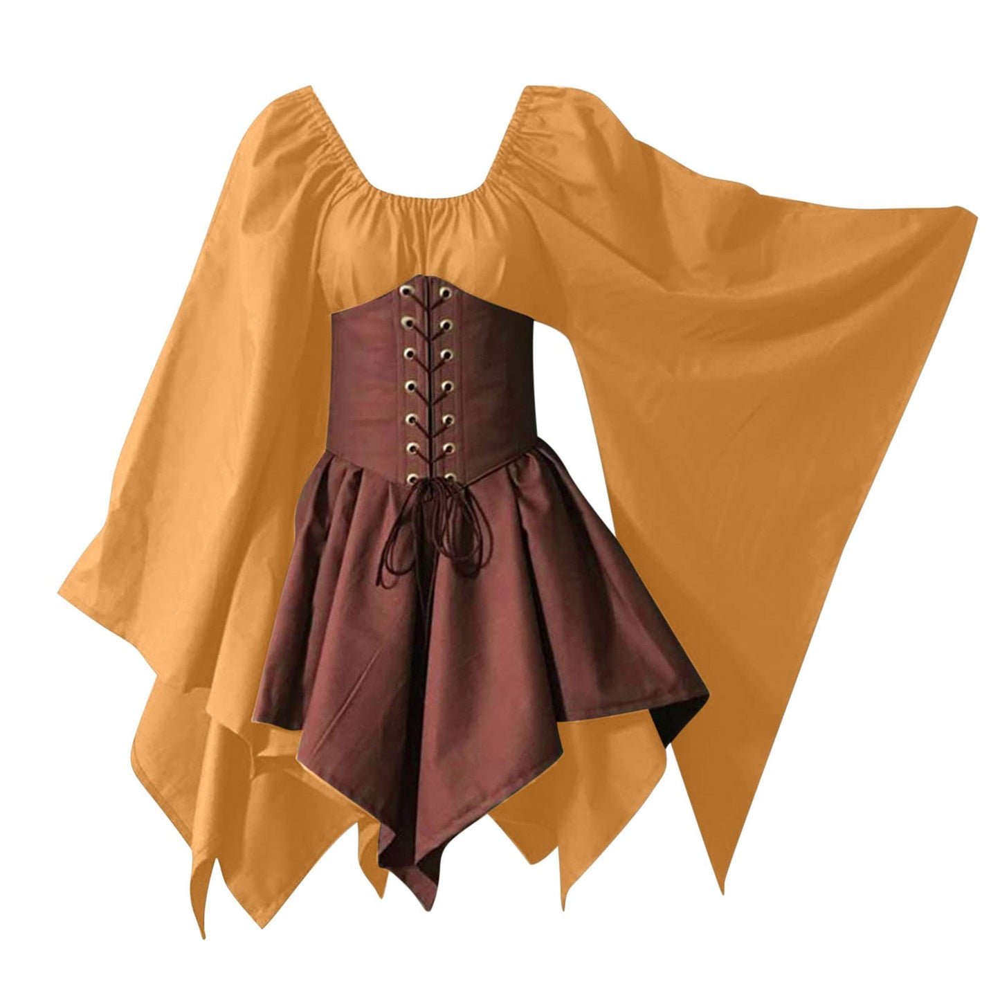 Red Retro Gothic Witch Medieval Cosplay Dress for Women