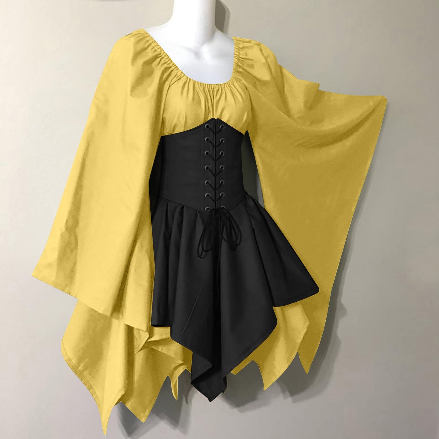 Red Retro Gothic Witch Medieval Cosplay Dress for Women