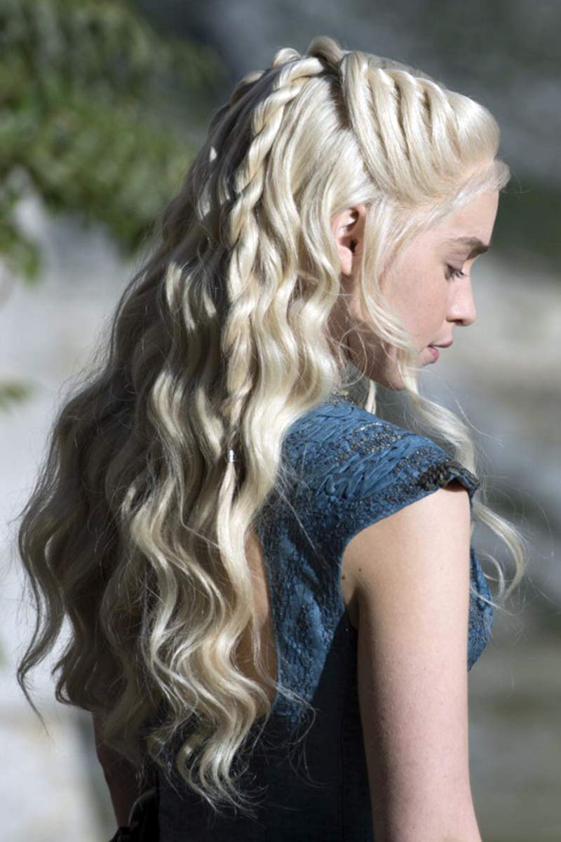 Mersi Silver Wigs for Women Costume Wig Long Braided Hair Wigs for Party Halloween (Silver) S039S