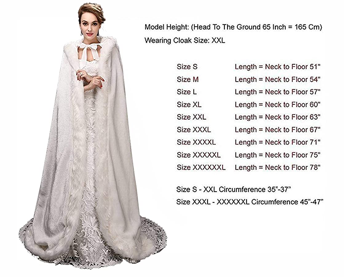 White Women's Wedding Cloak with Hood