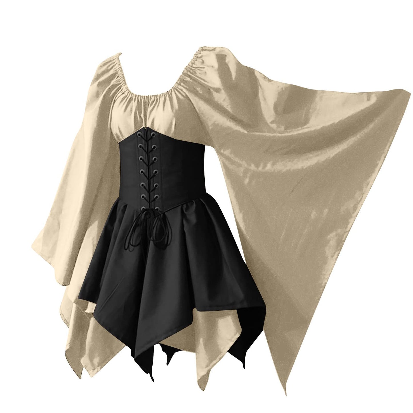 Red Retro Gothic Witch Medieval Cosplay Dress for Women