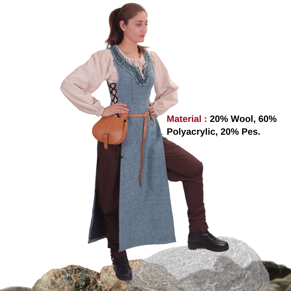 Side-Lace Wool Viking Apron Overdress