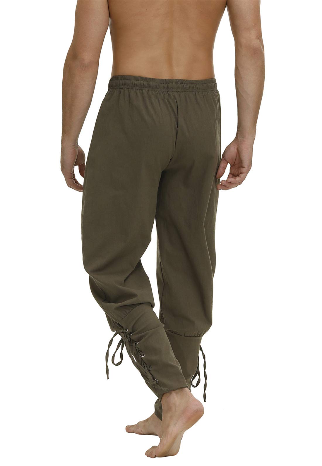 Men's Ankle Banded Cuff Renaissance Medieval Viking Pants