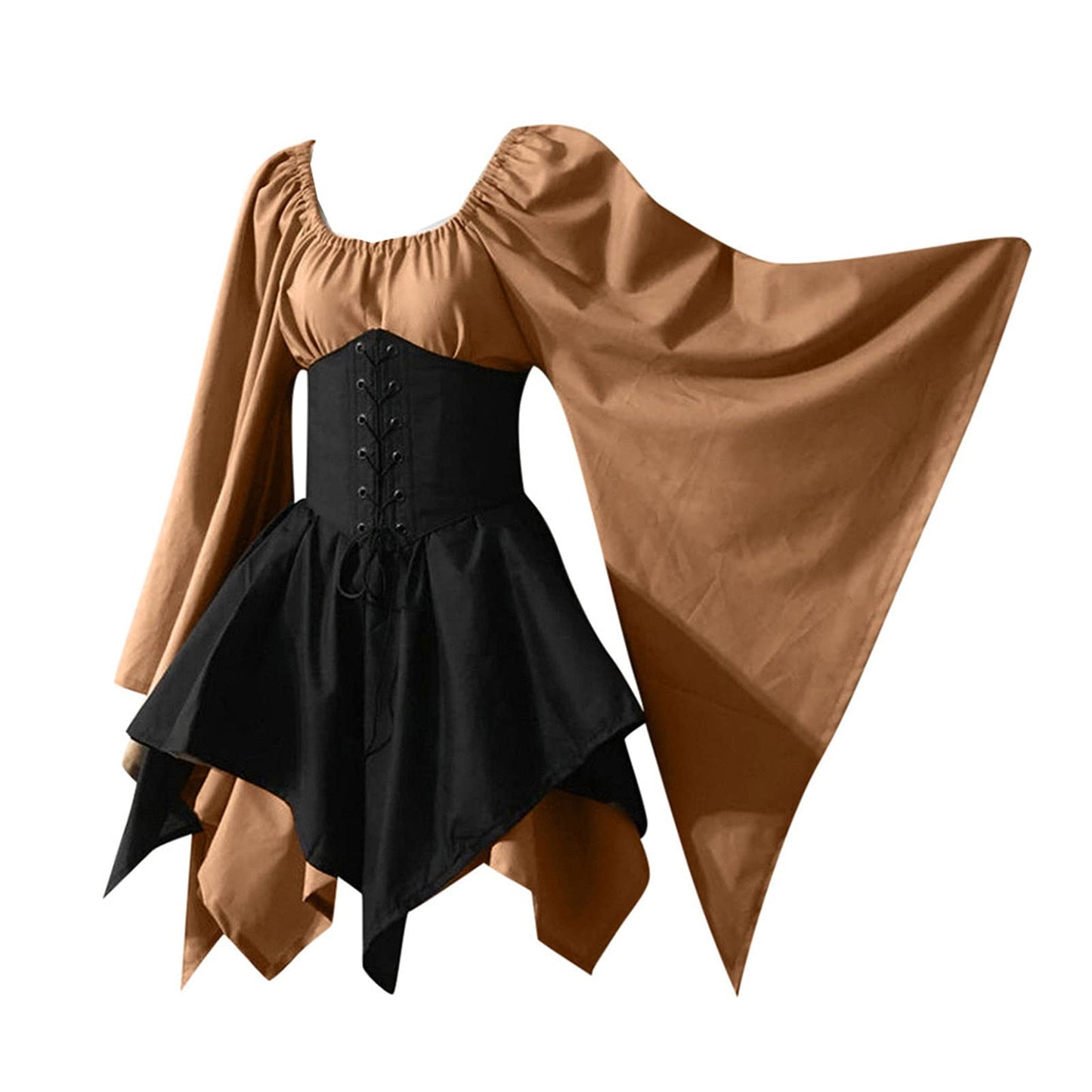 Red Retro Gothic Witch Medieval Cosplay Dress for Women
