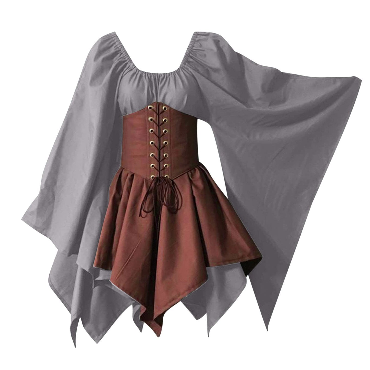 Red Retro Gothic Witch Medieval Cosplay Dress for Women