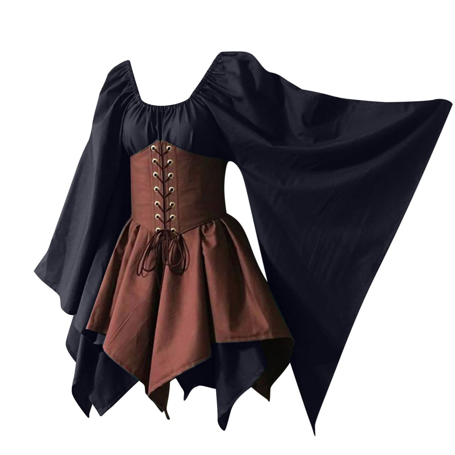 Red Retro Gothic Witch Medieval Cosplay Dress for Women