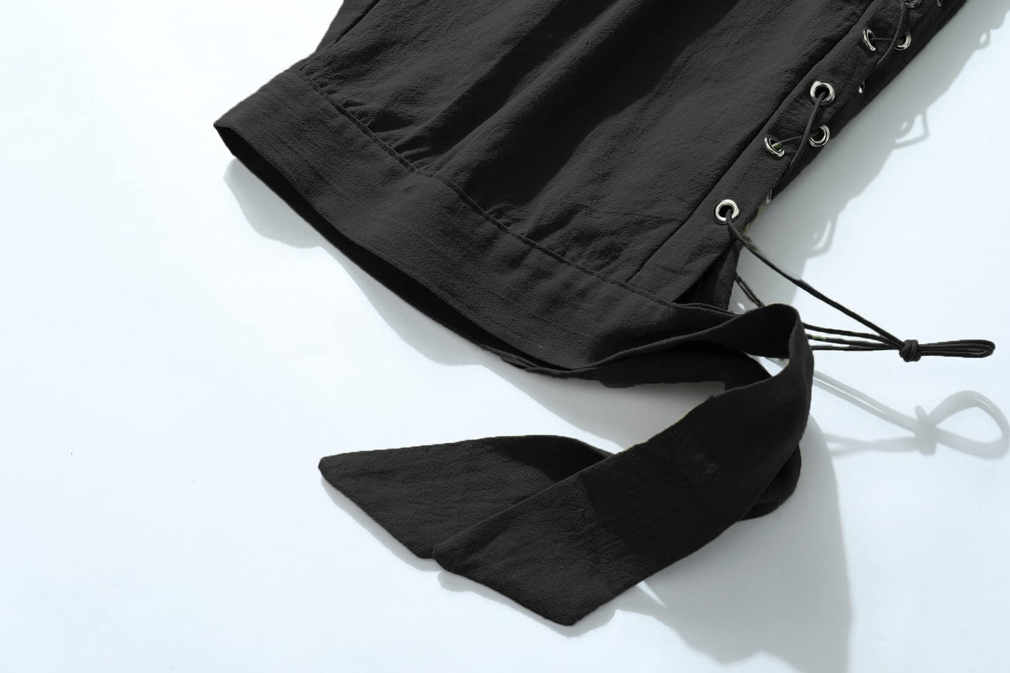 JIEFULL Men's Pirate Shorts- Renaissance Costume Trousers- Medieval Retro Pants -Viking Shorts X-Large Black