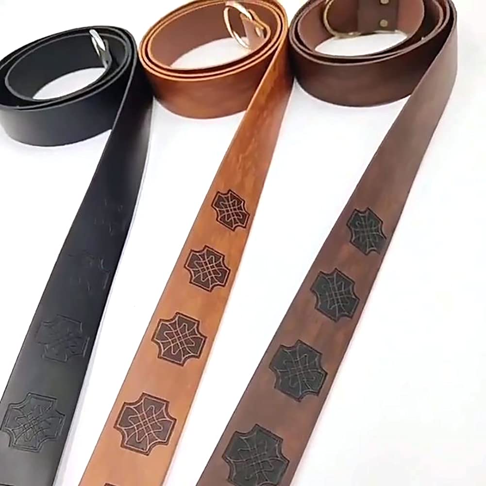Dark Brown Celtic Knot Embossed PU Leather Medieval Viking Belt