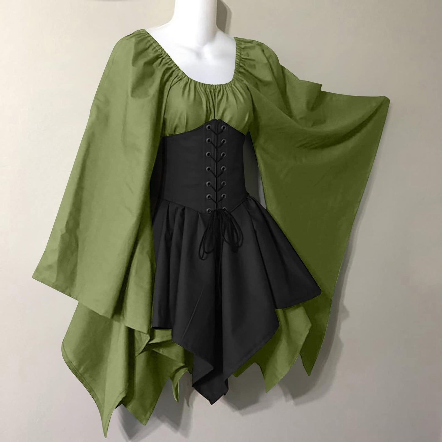 Red Retro Gothic Witch Medieval Cosplay Dress for Women