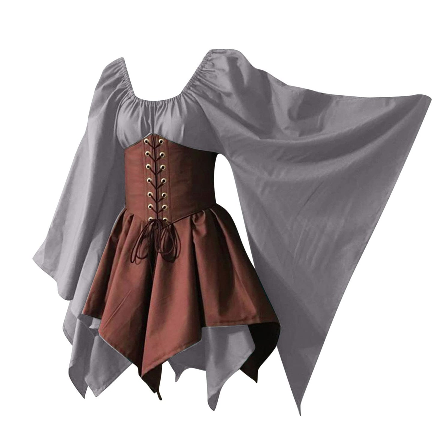Red Retro Gothic Witch Medieval Cosplay Dress for Women