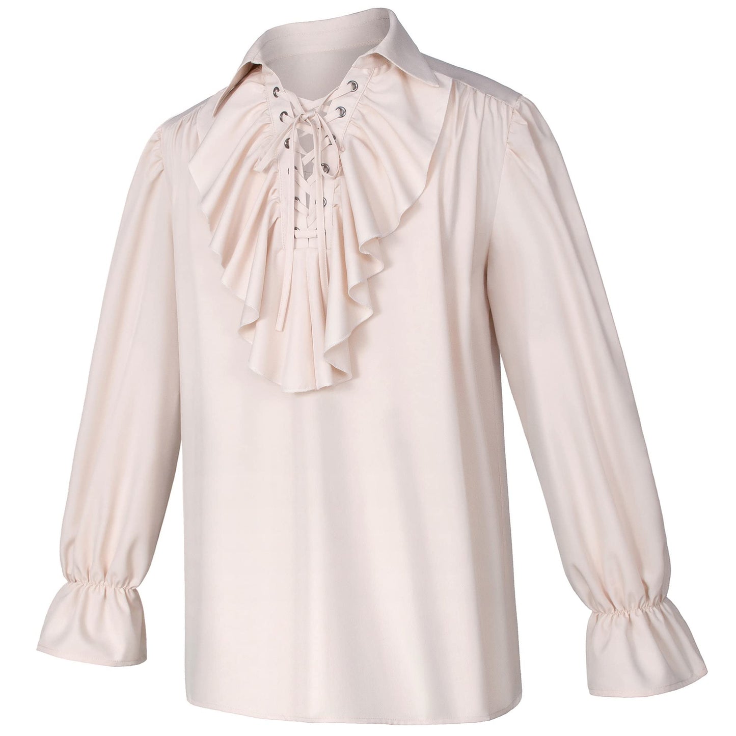 Men's Renaissance Victorian Medieval Pirate Shirt Lace Up Costume Top