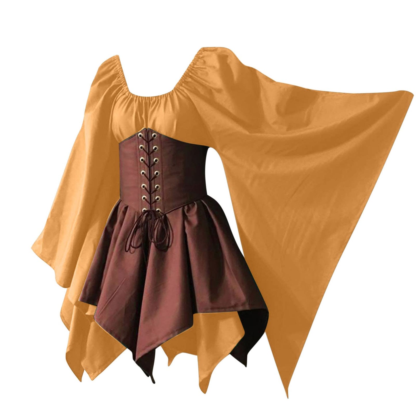 Red Retro Gothic Witch Medieval Cosplay Dress for Women