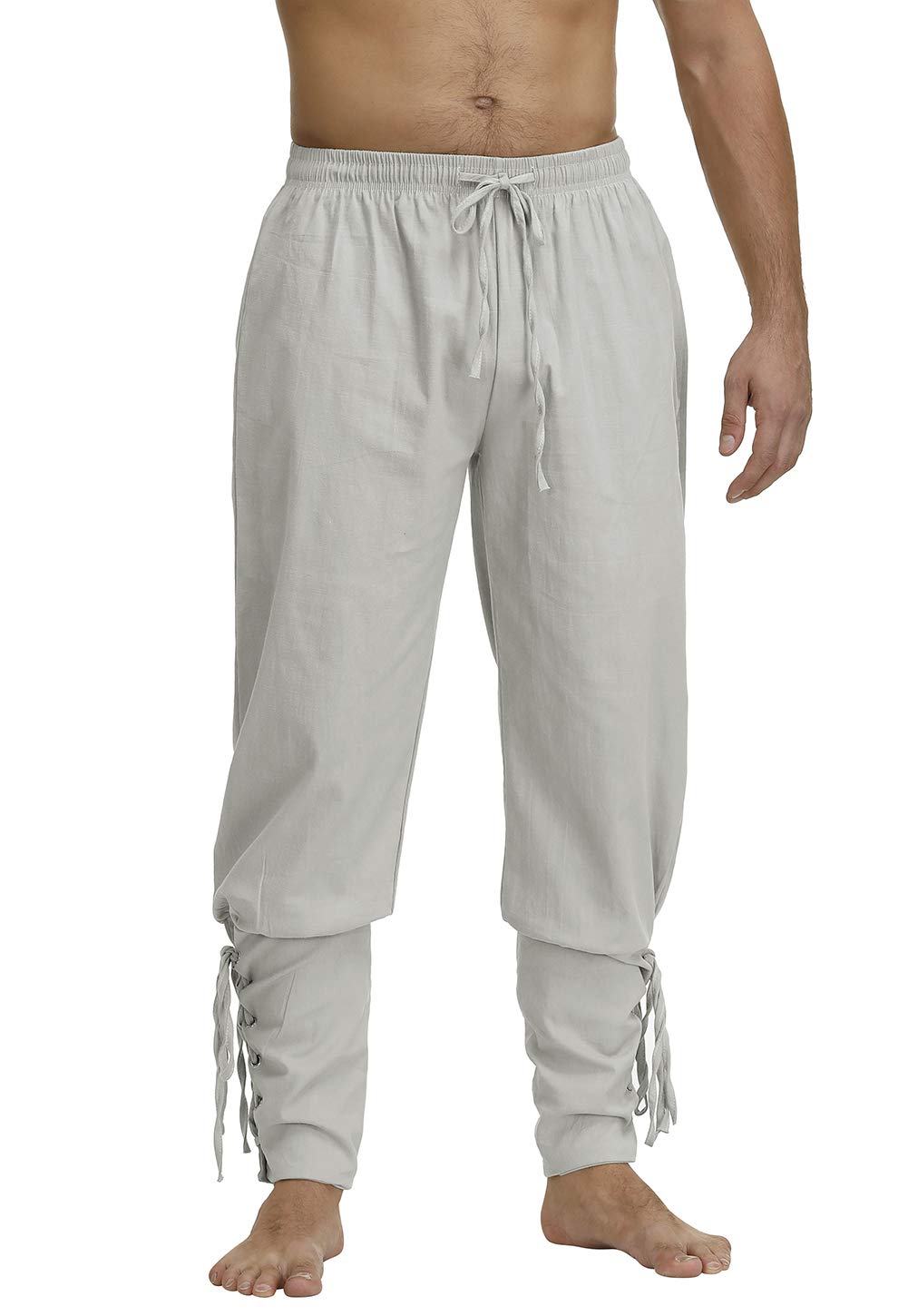 Men's Ankle Banded Cuff Renaissance Medieval Viking Pants