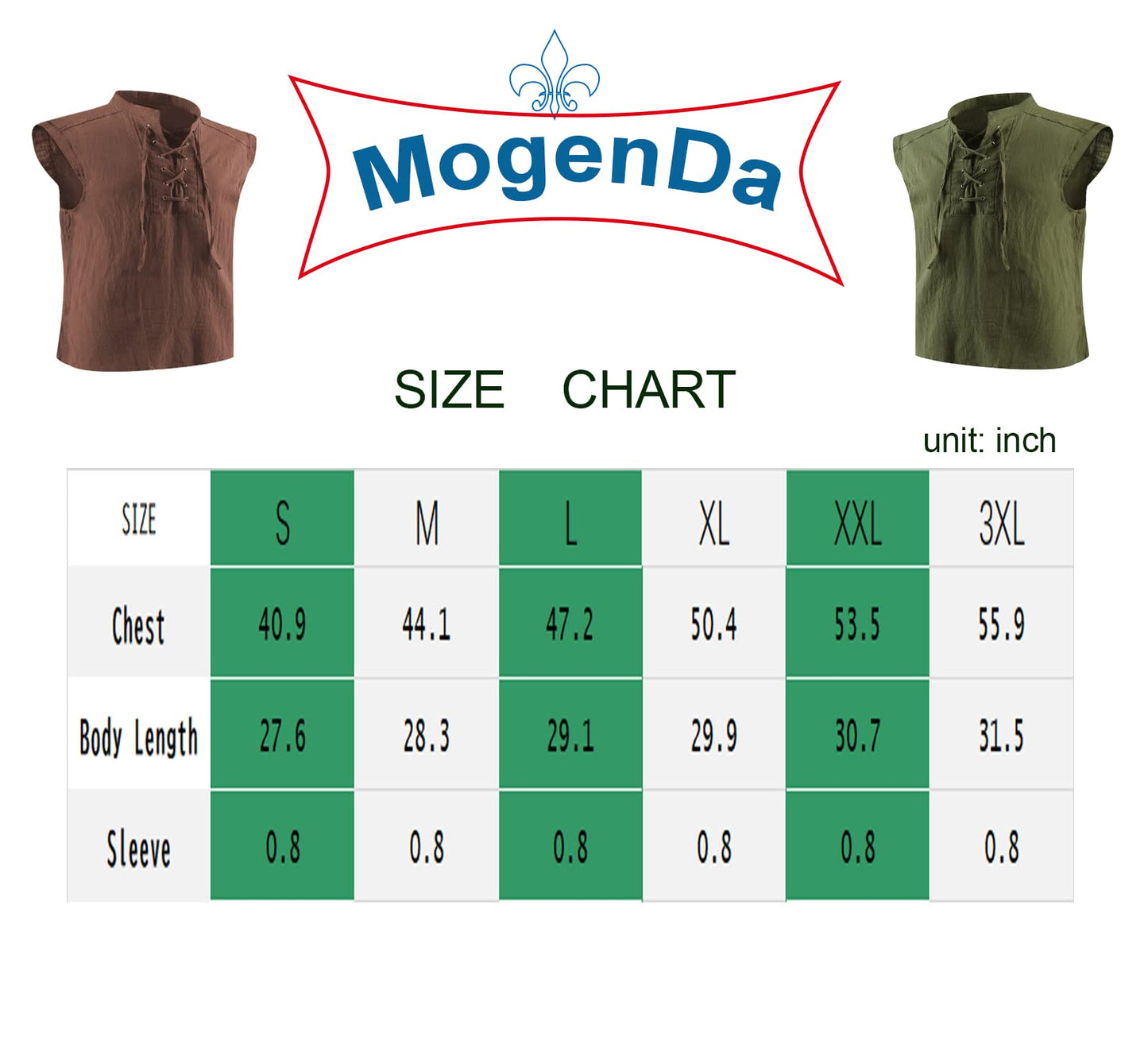 Mens Medieval Renaissance Pirate Costume Sleeveless Lace-up