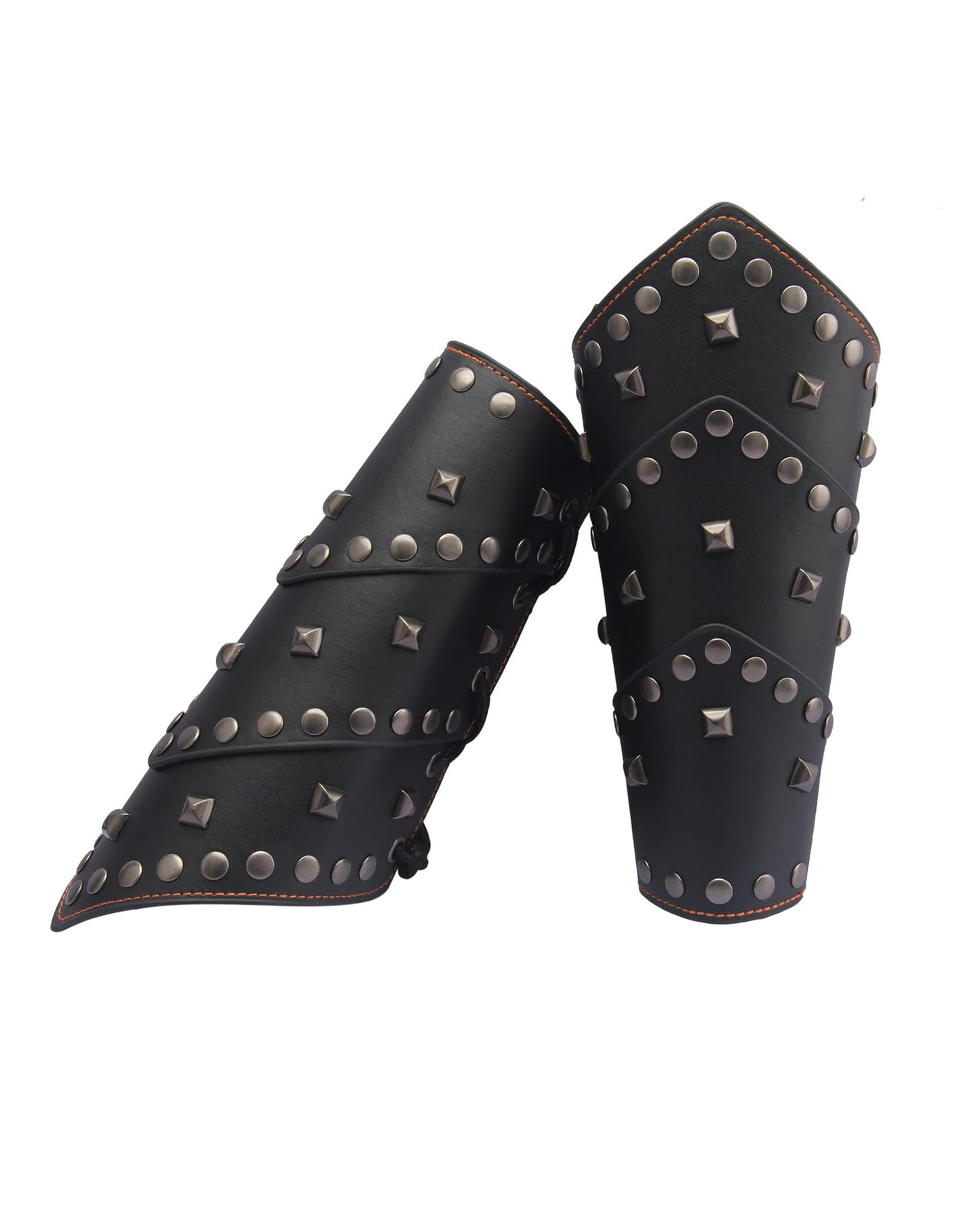 GelConnie Leather Gauntlet Wristband Viking Leather Arm Guard Medieval Armor Bracers Leather Armband Wrist Guards Cosplay Black Leather Bracers