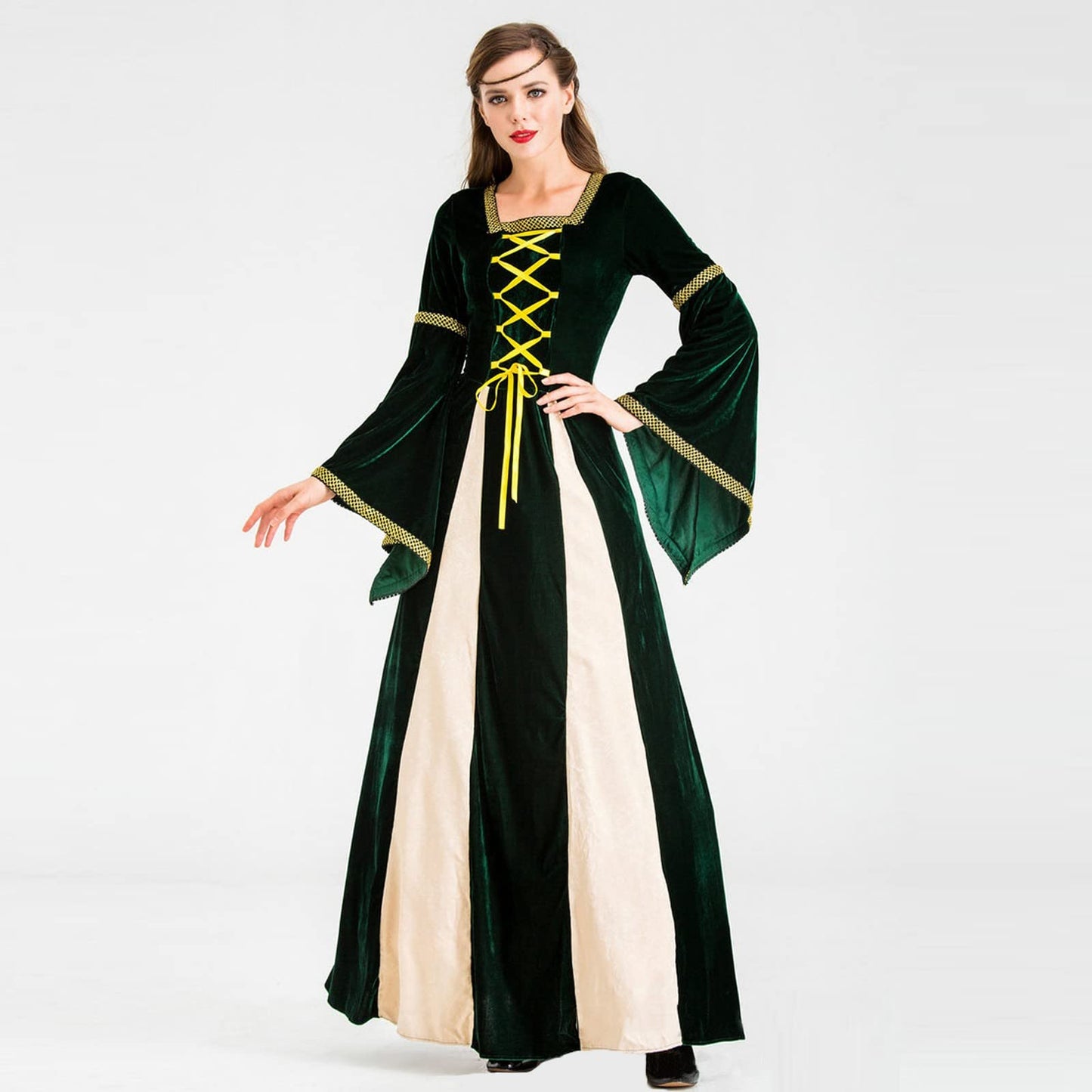 Wine Gothic Witch Medieval Wedding Dress Renaissance Dress for Women