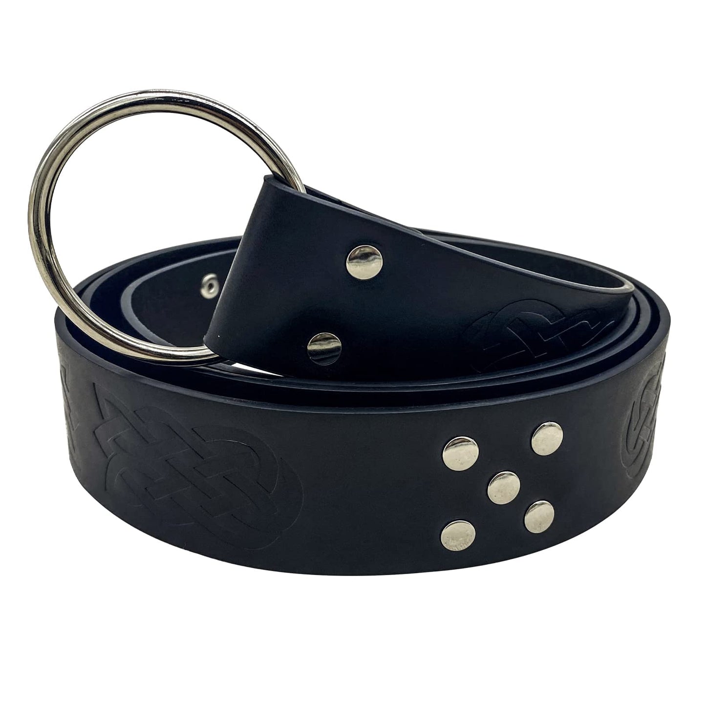 Dark Brown Celtic Knot Embossed PU Leather Medieval Viking Belt