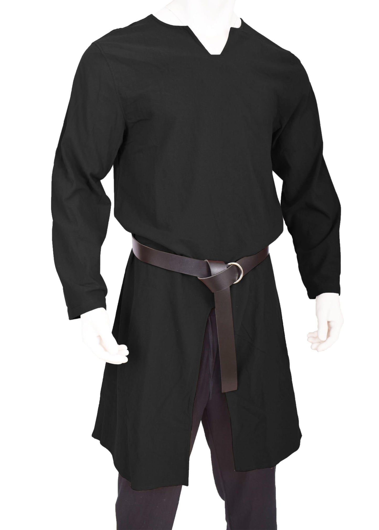 Moomphya Mens Renaissance Tunic Pirate Viking Retro Medieval Shirt Gothic Victorian Halloween Costume Tee (Without Belt) Large Green