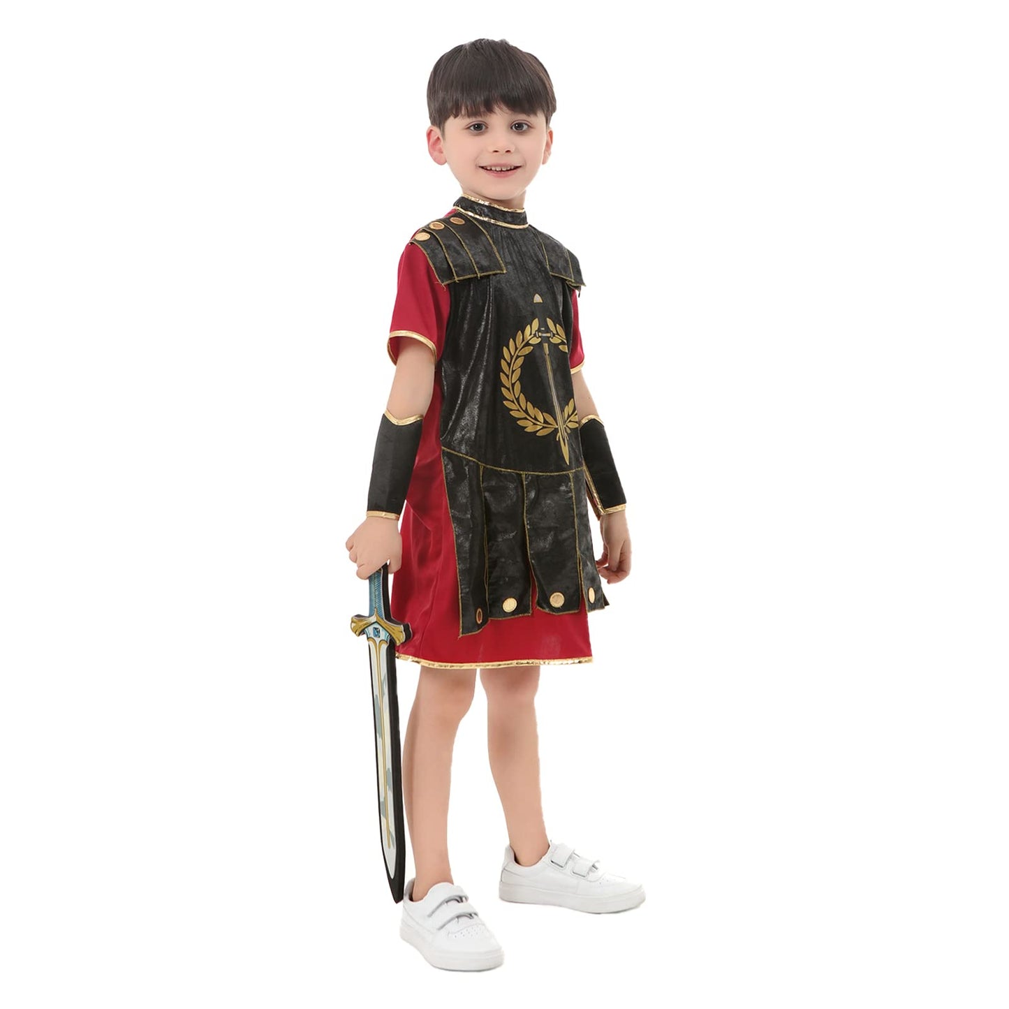Funivals Boys Costume for Halloween Carnival,Boy Suit Role Play with Accessories Medium Viking Warrior