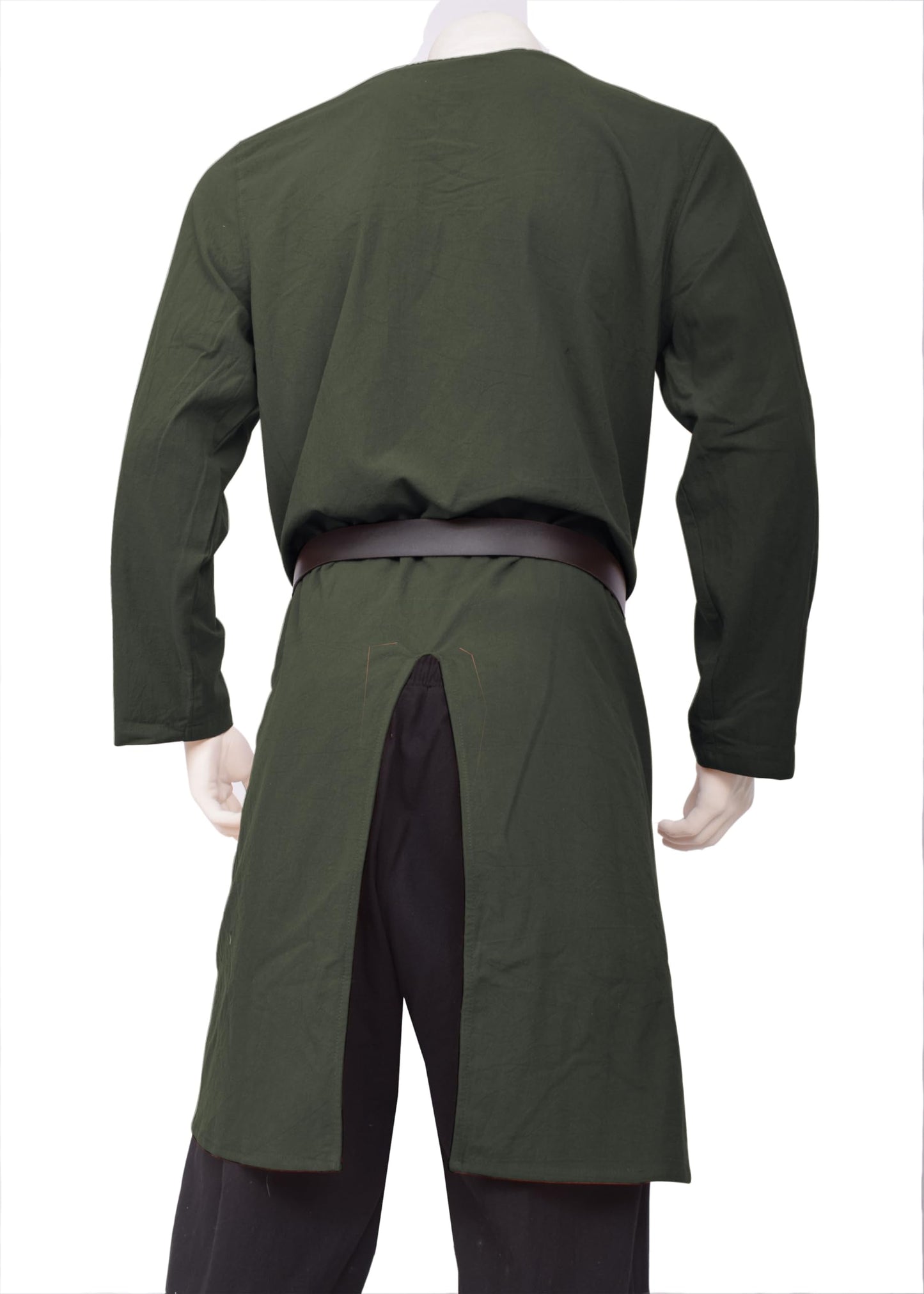 Moomphya Mens Renaissance Tunic Pirate Viking Retro Medieval Shirt Gothic Victorian Halloween Costume Tee (Without Belt) Large Green