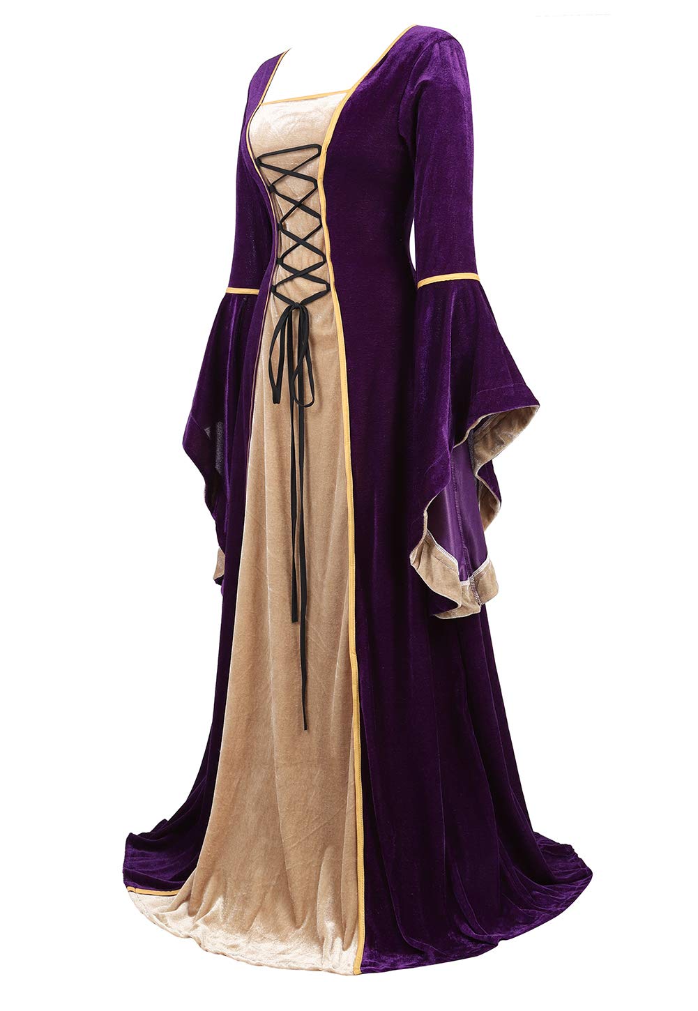 Medieval Dresses For Women Black Renaissance Dress Women Costumes Halloween Plus Size Witch Costume X-Small Blue6508