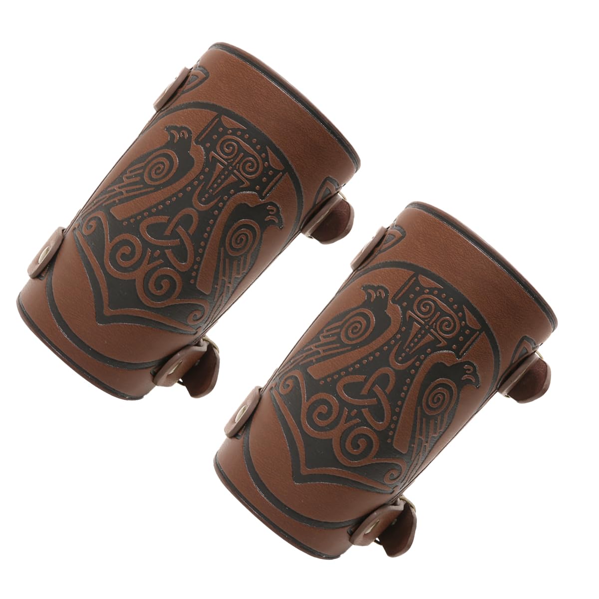GelConnie Leather Gauntlet Wristband Viking Leather Arm Guard Medieval Armor Bracers Leather Armband Wrist Guards Cosplay Black Leather Bracers