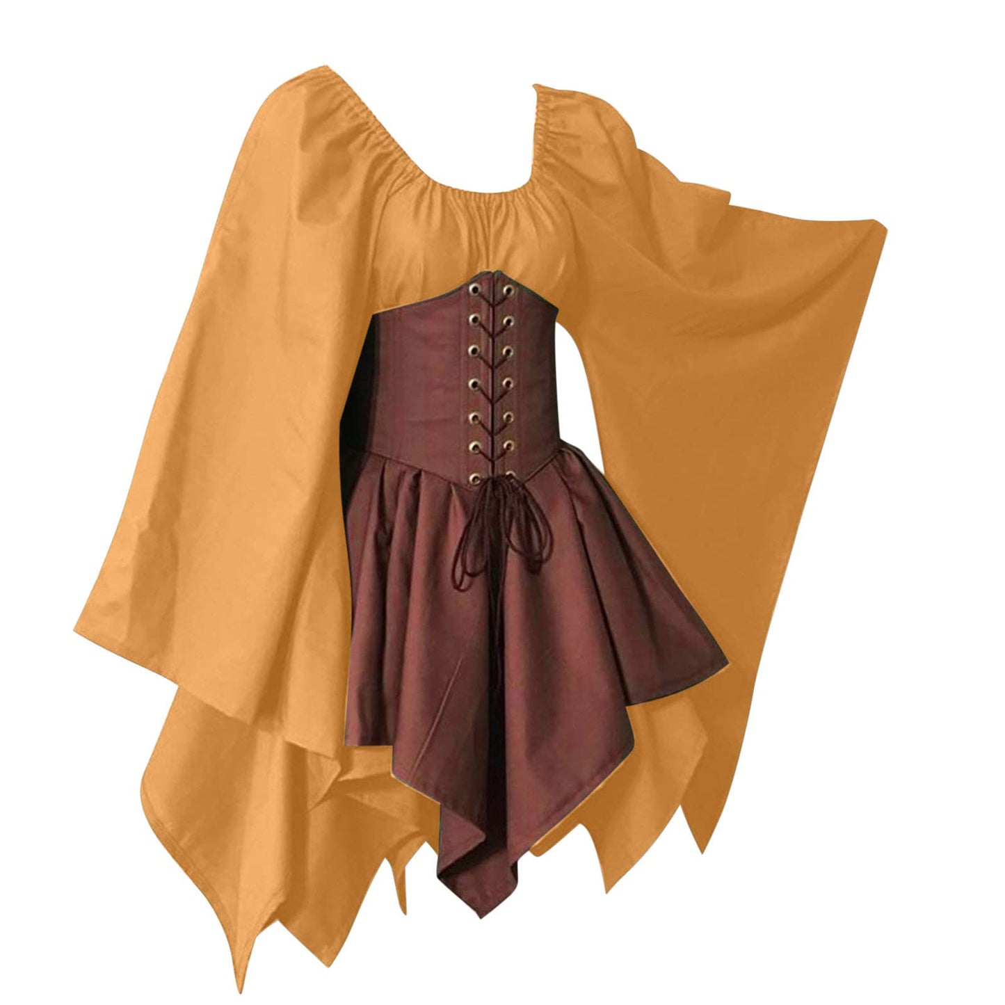 Red Retro Gothic Witch Medieval Cosplay Dress for Women