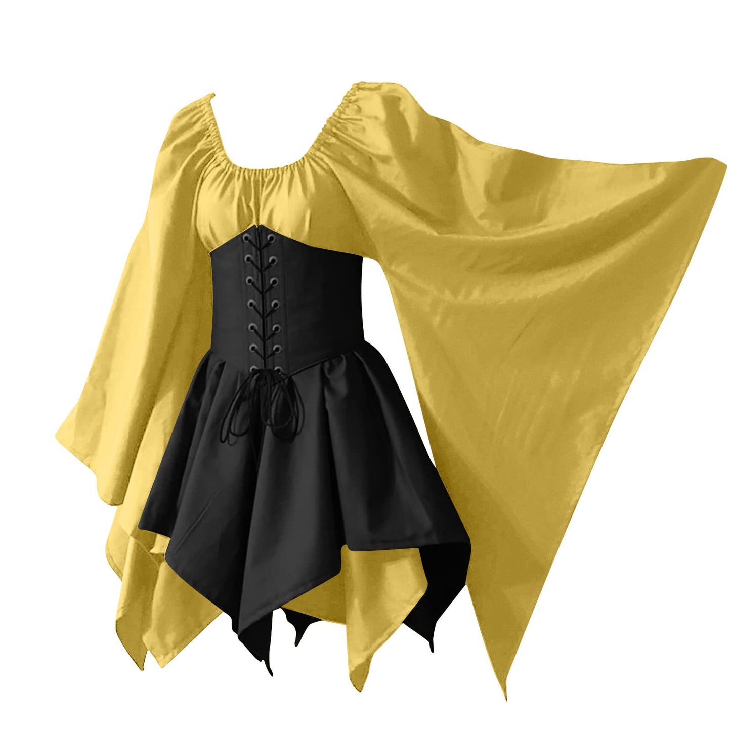 Red Retro Gothic Witch Medieval Cosplay Dress for Women