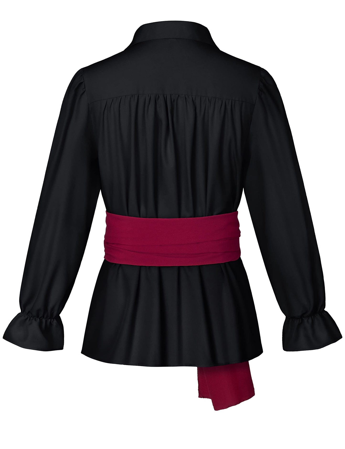 Men's Renaissance Victorian Medieval Pirate Shirt Lace Up Costume Top