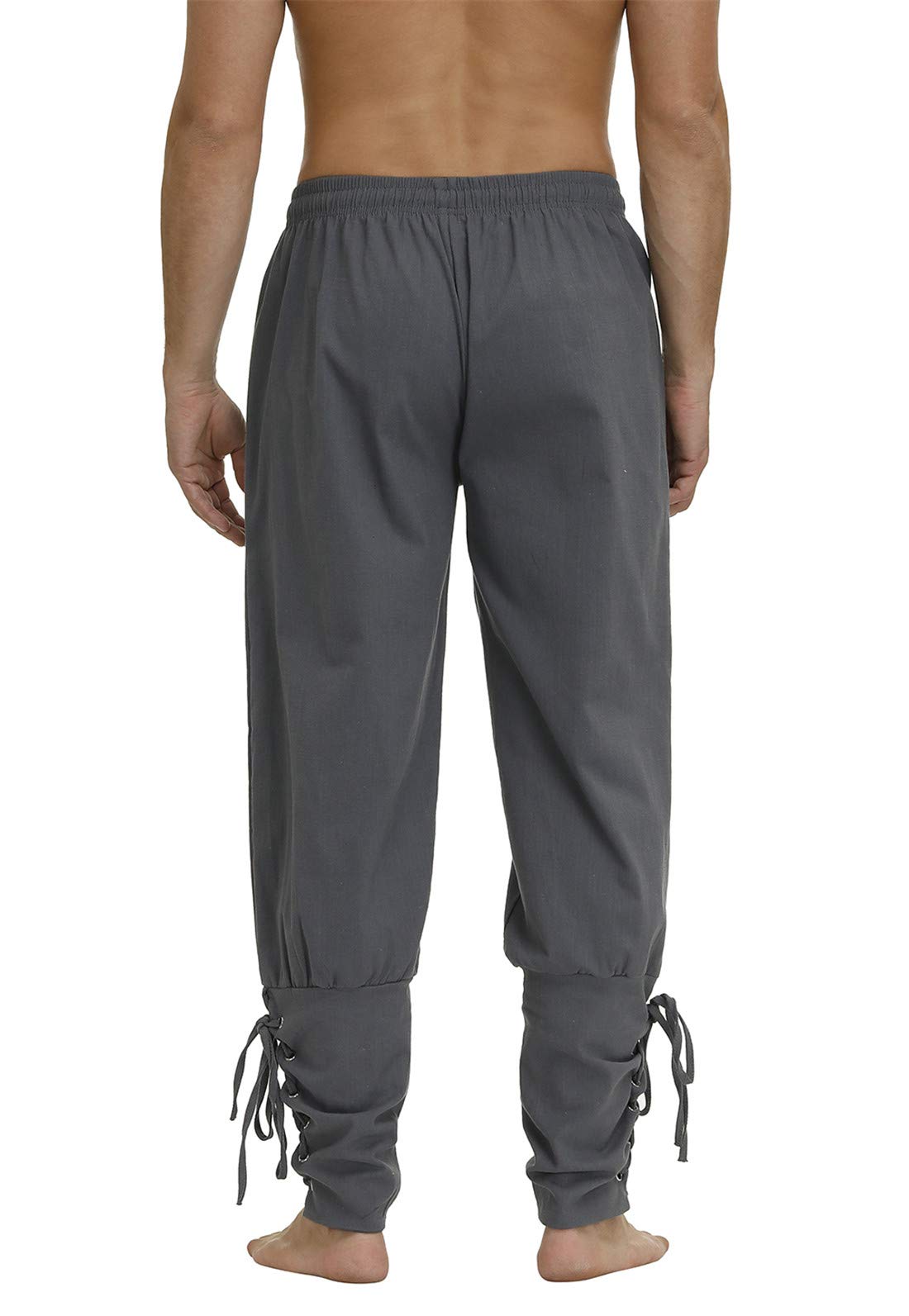 Men's Ankle Banded Cuff Renaissance Medieval Viking Pants