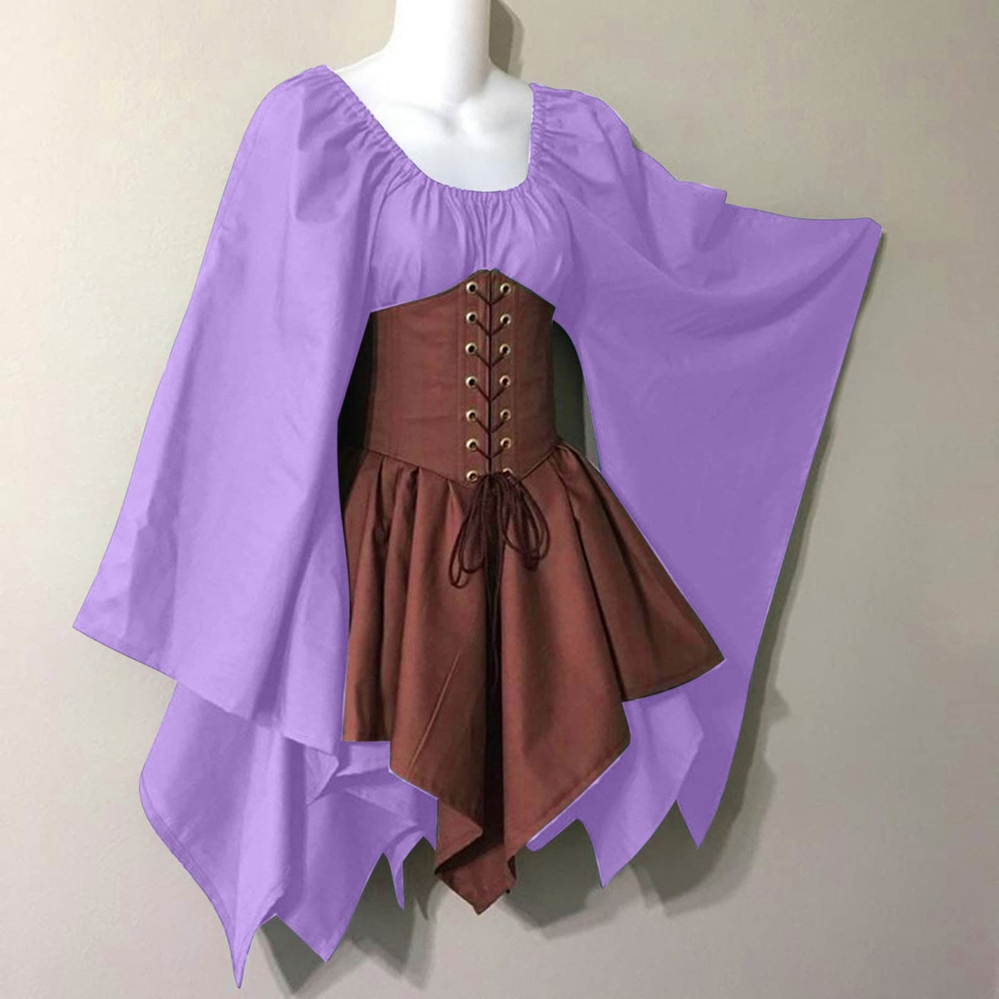Red Retro Gothic Witch Medieval Cosplay Dress for Women