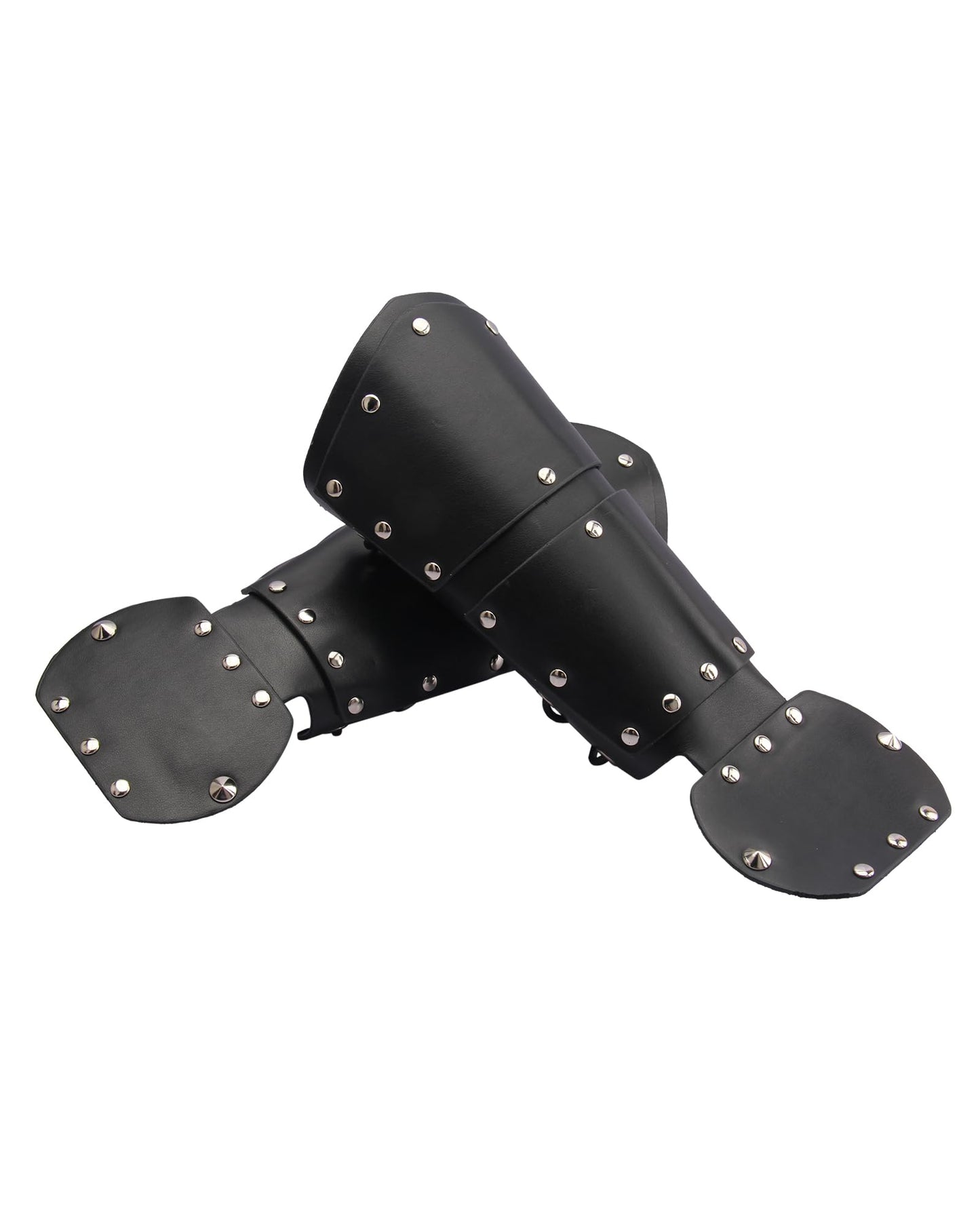 Leather Gauntlet Wristband Medieval Bracers Viking Wrist Guards Archery Guards Bracers Wide Arm Armor Cuff for Women Men 2PCS Knight Wrist Bracers