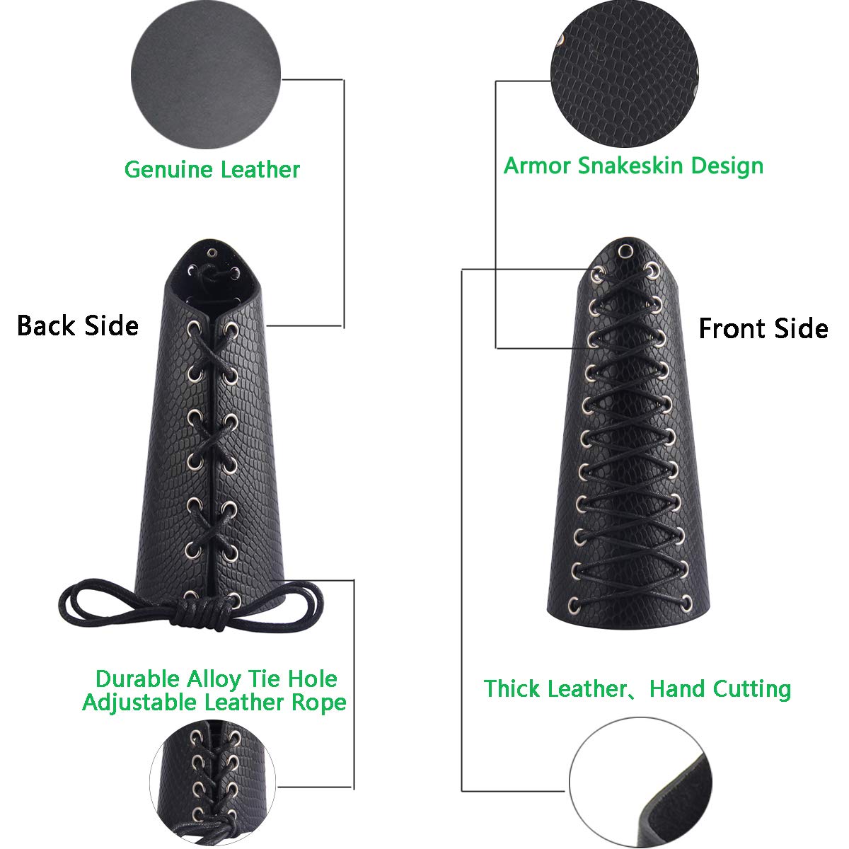 GelConnie Leather Gauntlet Wristband Armor Bracers