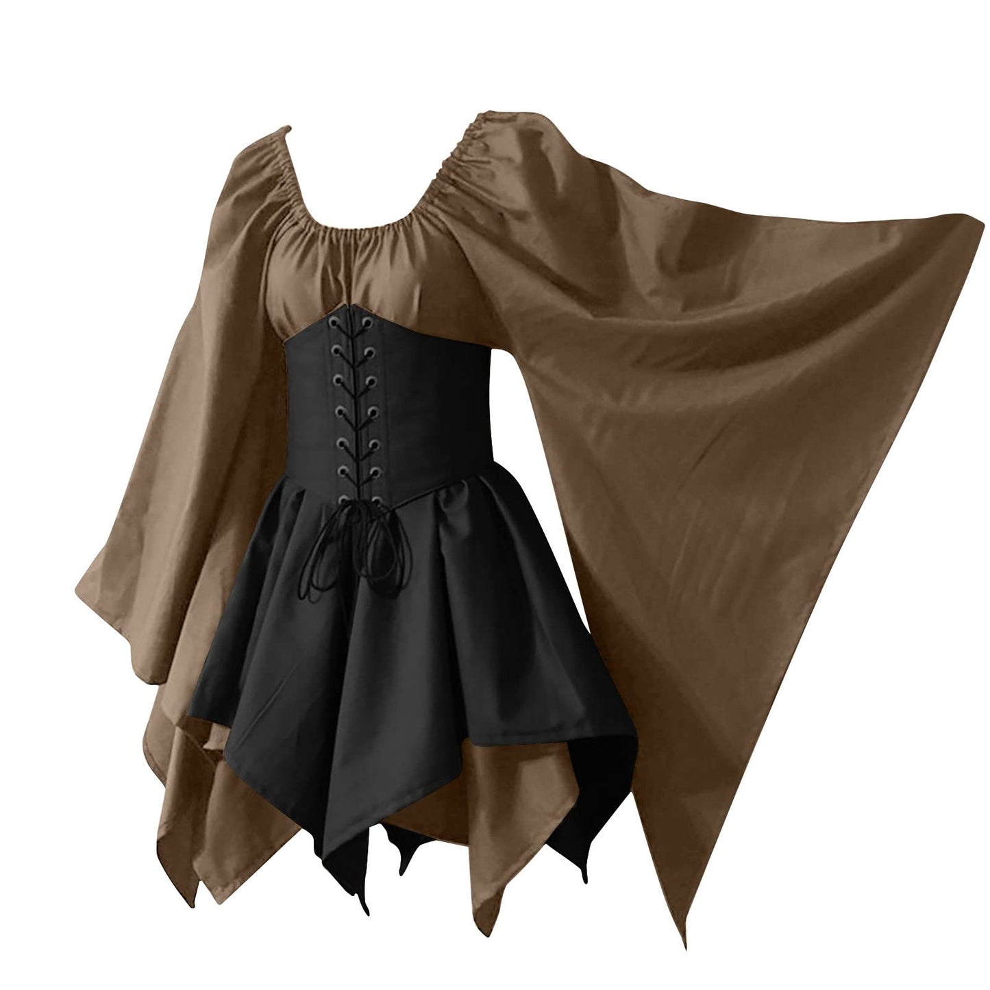 Red Retro Gothic Witch Medieval Cosplay Dress for Women