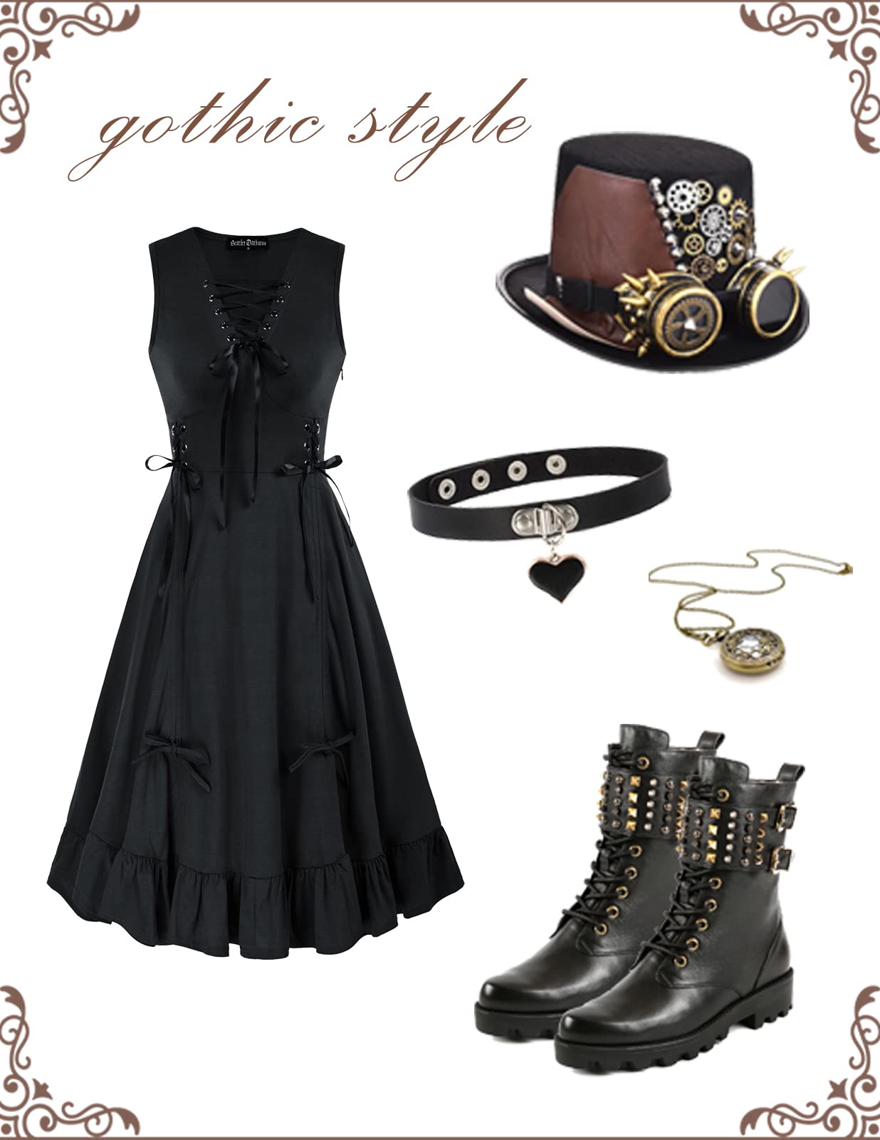 Scarlet Darkness Renaissance Faire Costume Women Lace Up