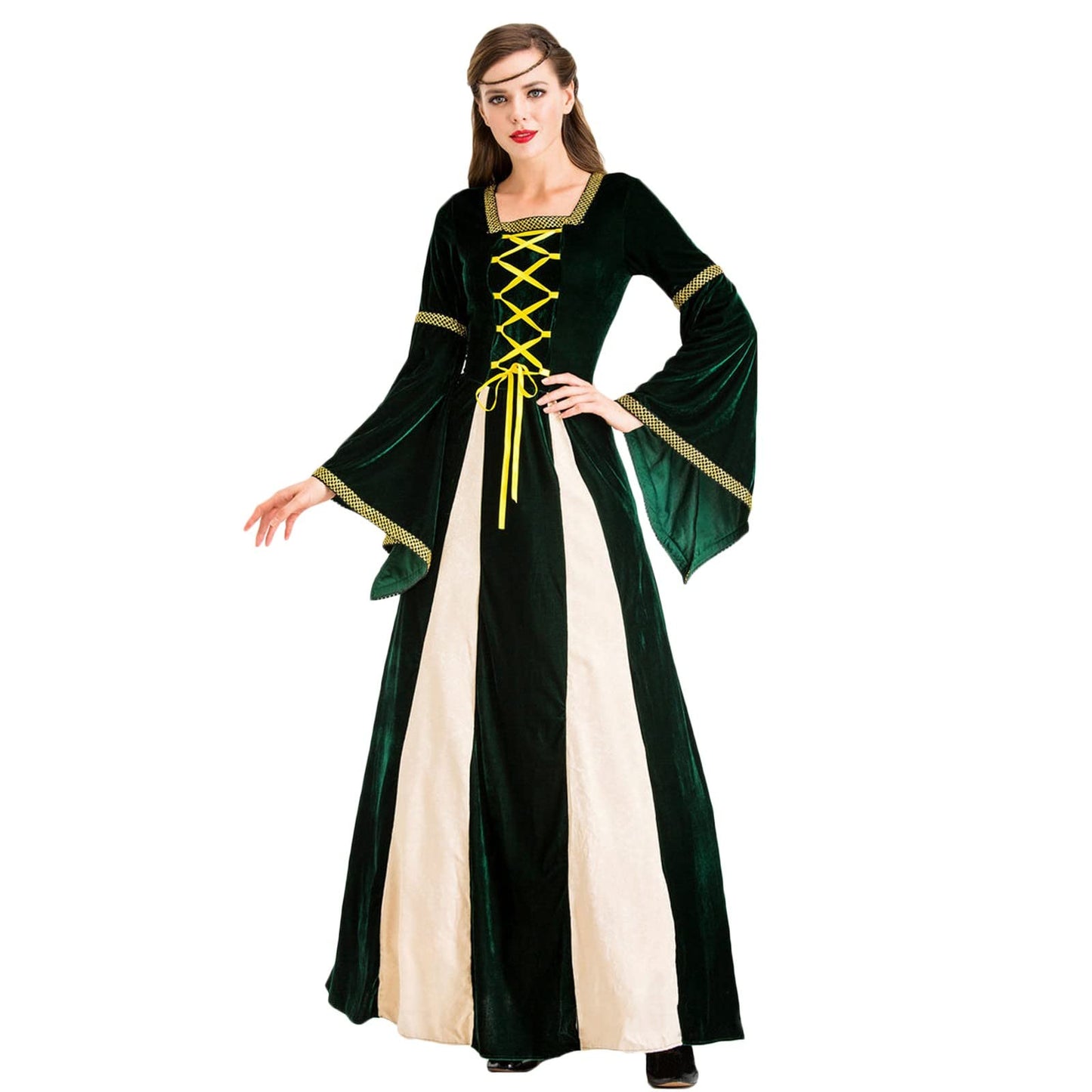 Wine Gothic Witch Medieval Wedding Dress Renaissance Dress for Women