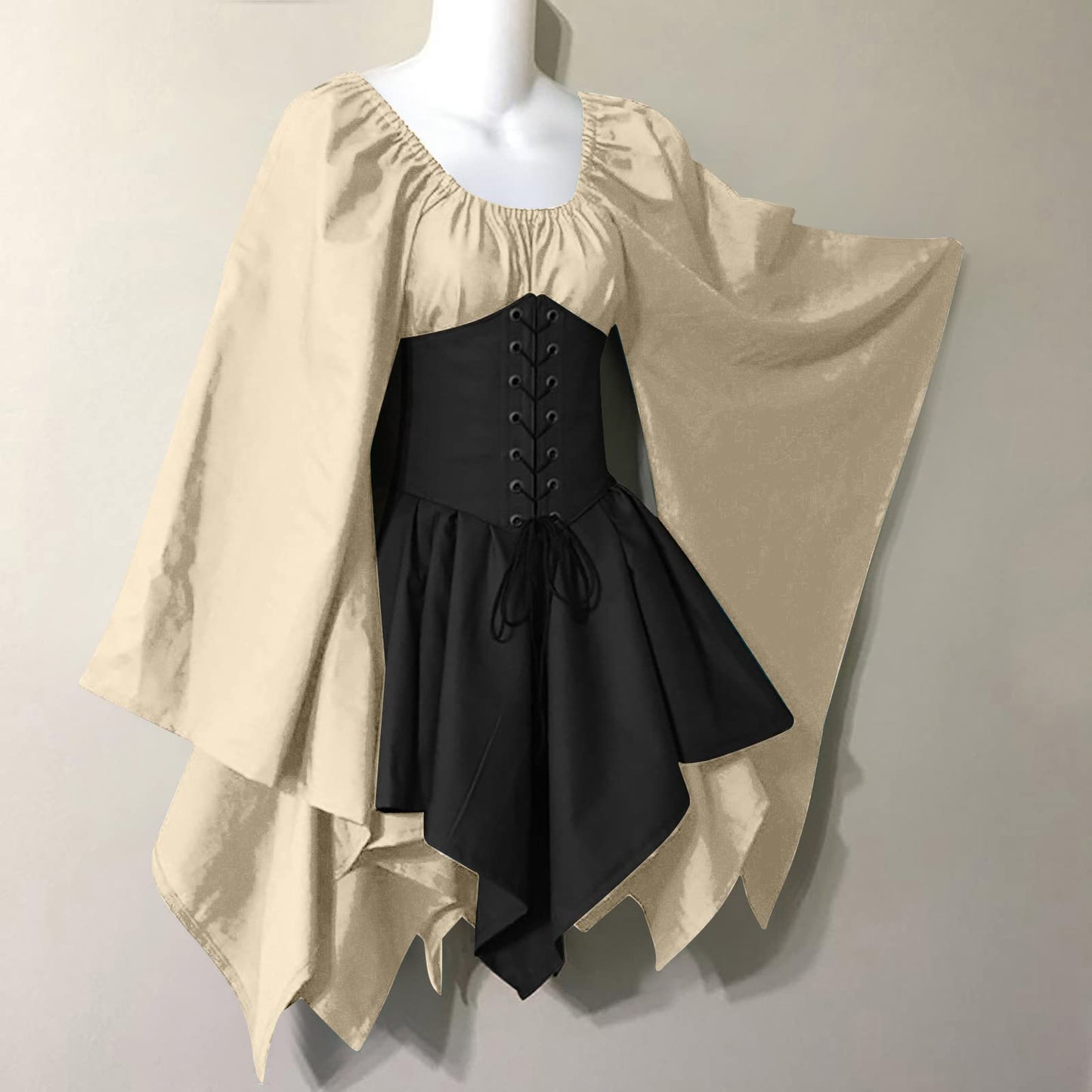 Red Retro Gothic Witch Medieval Cosplay Dress for Women