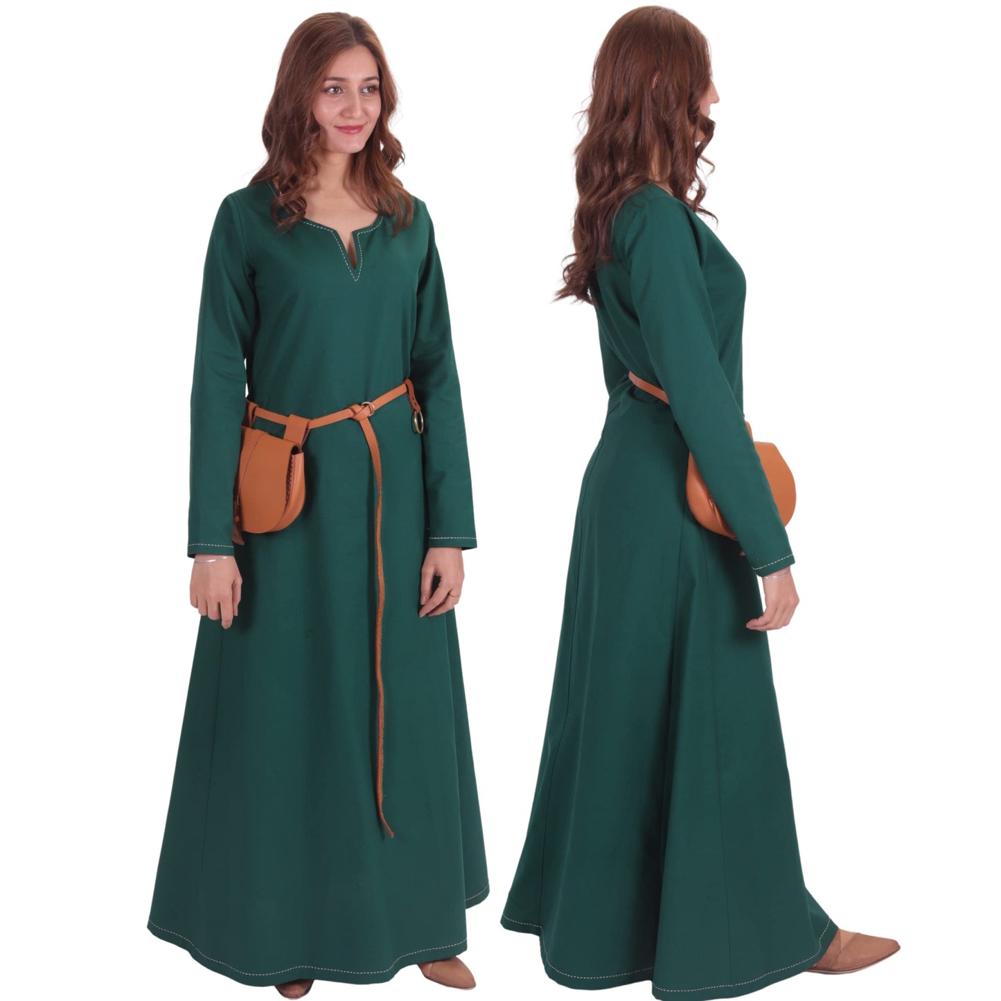 Turkish Made Natural Cotton Fraye Viking Medieval Women Dress