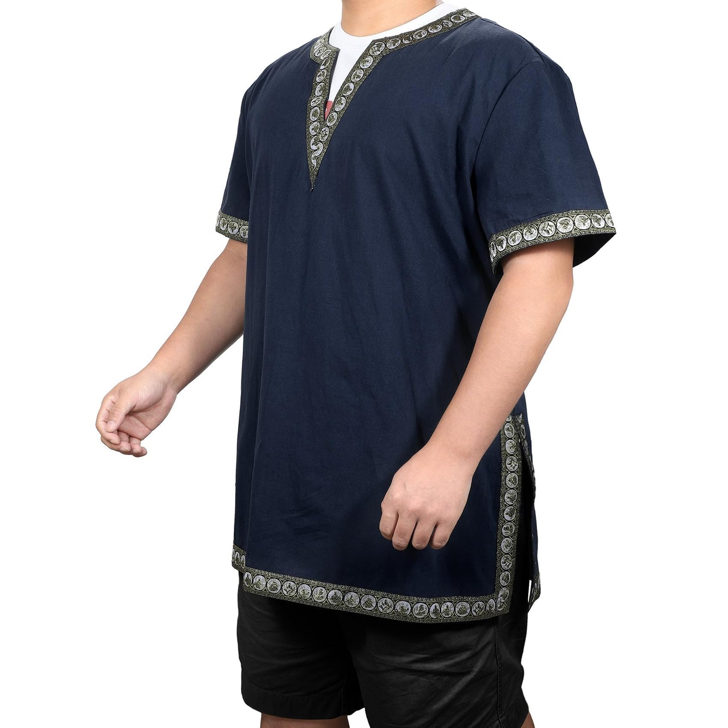 Mens Medieval Viking Costume Shirts Renaissance Vintage Tunic