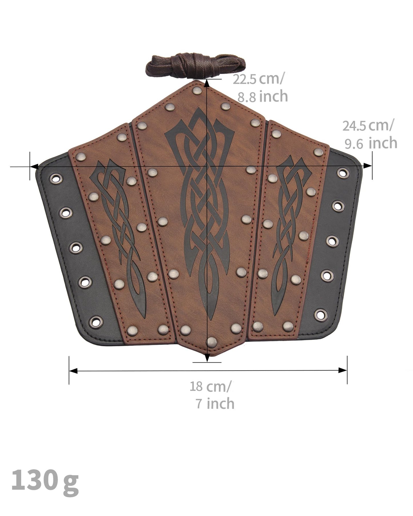 Leather Gauntlet Wristband Medieval Bracers Viking Wrist Guards Archery Guards Bracers Wide Arm Armor Cuff for Women Men 2PCS Knight Wrist Bracers