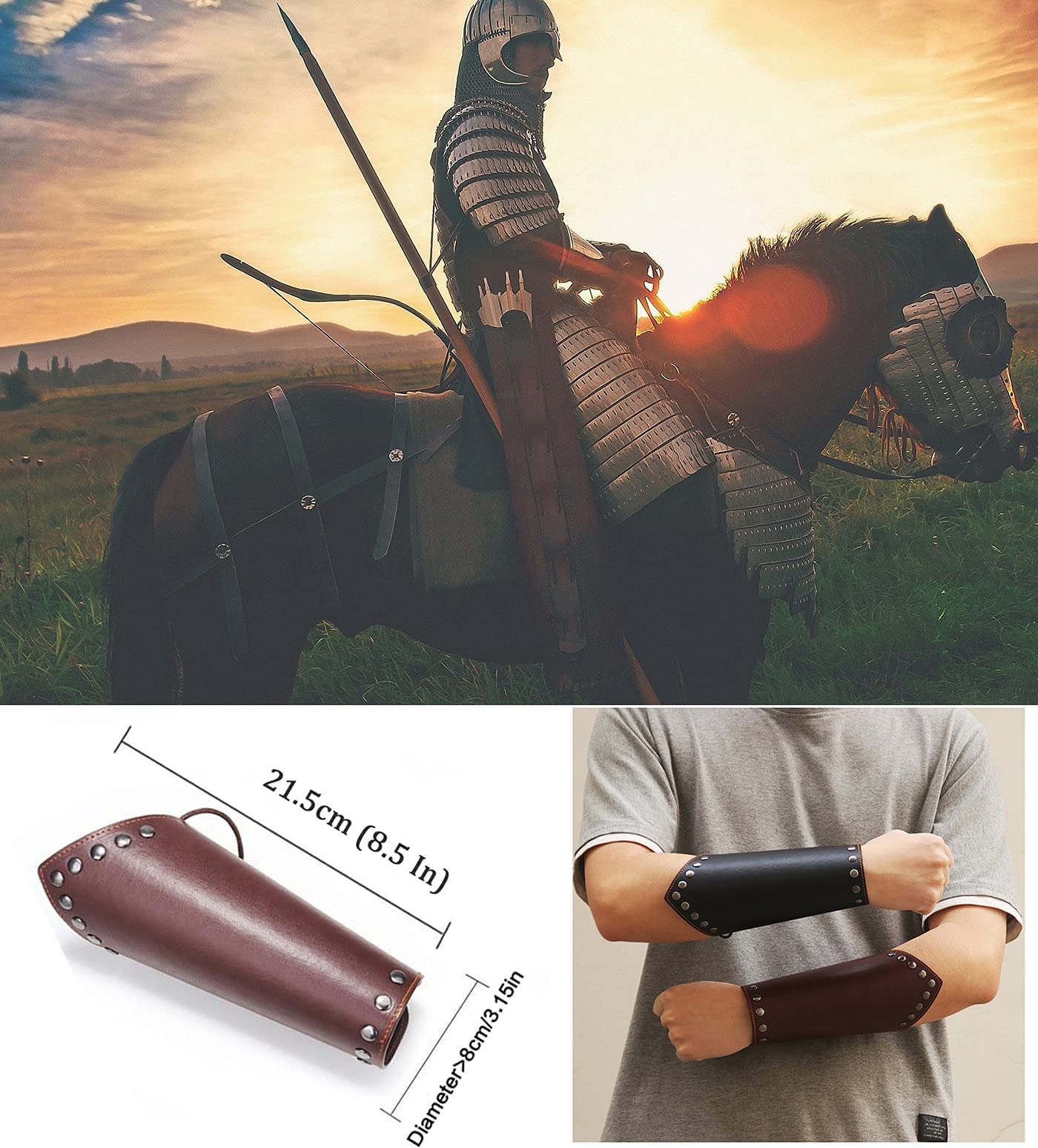GelConnie Leather Gauntlet Wristband Armor Bracers