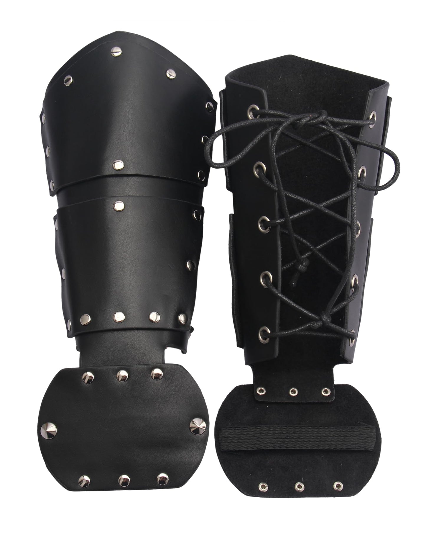 Leather Gauntlet Wristband Medieval Bracers Viking Wrist Guards Archery Guards Bracers Wide Arm Armor Cuff for Women Men 2PCS Knight Wrist Bracers