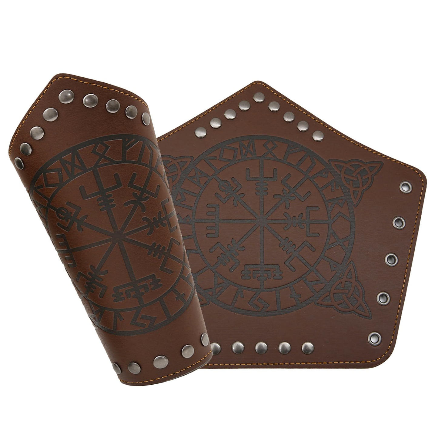 GelConnie Leather Gauntlet Wristband Viking Leather Arm Guard Medieval Armor Bracers Leather Armband Wrist Guards Cosplay Black Leather Bracers