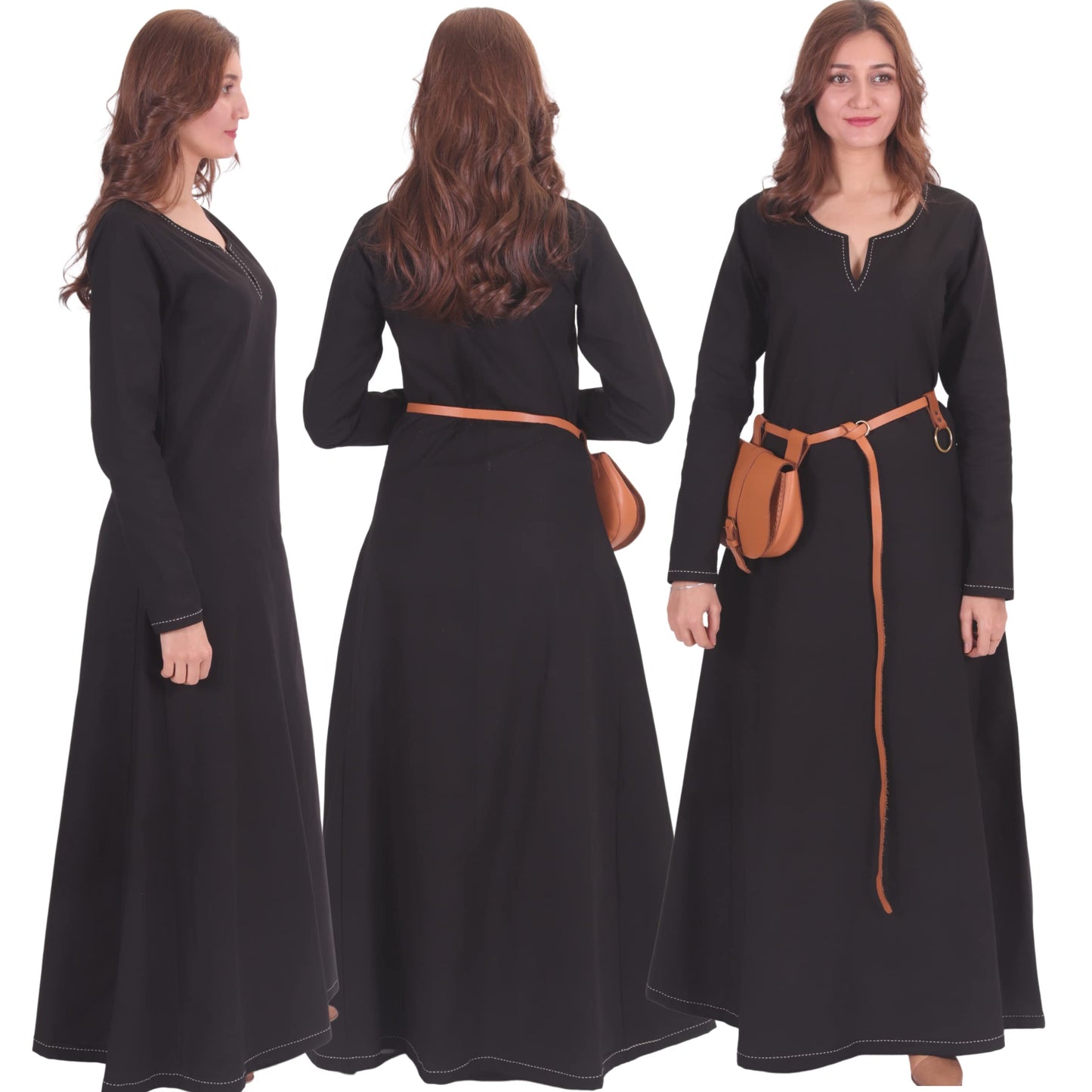 Turkish Made Natural Cotton Fraye Viking Medieval Women Dress