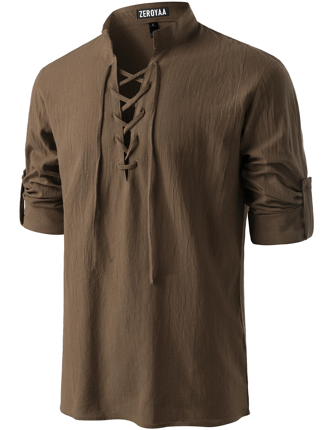 Men's Medieval Vintage Long Sleeve Lace Up Shirt