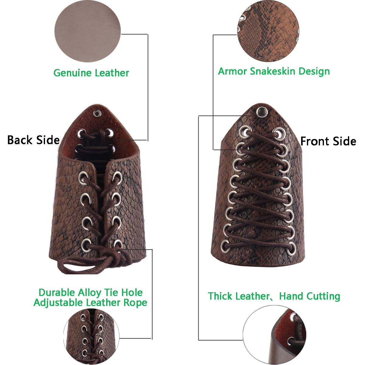 GelConnie Leather Gauntlet Wristband Armor Bracers