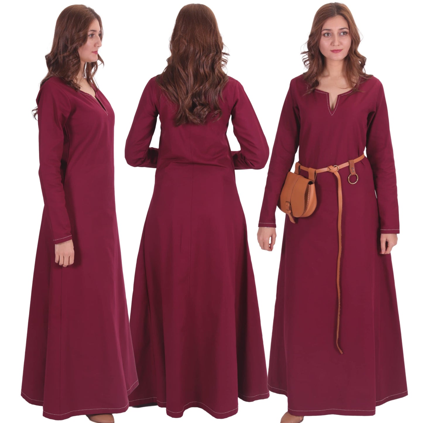 Turkish Made Natural Cotton Fraye Viking Medieval Women Dress